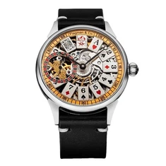 Montre mécanique squelette de poker de casino