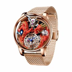 Montre minimaliste Dragon exquise à mouvement à quartz, nouveau style, vente à chaud, montre en acier inoxydable 316L, montre en cuir pour hommes