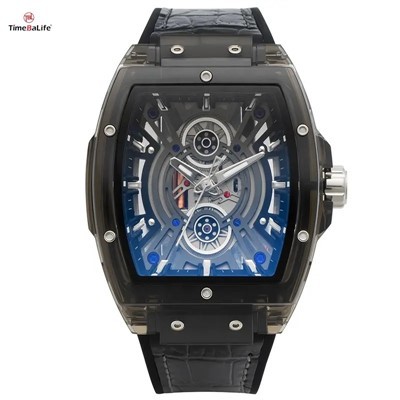 Sports Tonneau Quartz Watches for Men Fashion Silicone Slicone