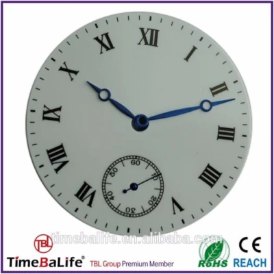 OEM Logo 3D plus épais chiffres romains imprimés émail blanc montre de poche chronographe cadran