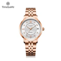 Montre mécanique à boucle papillon pour femme