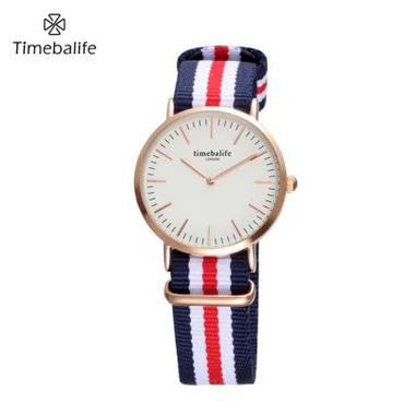 Montre à bracelet en nylon pour femmes Simple Face