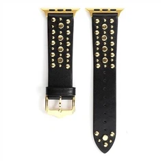 Convient à l’Apple Watch Apple Watch Rivet Leather Strap Full Nail High Street Bracelet IWatch Gold Rivet