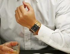 Montre-bracelet de luxe en alliage d'or pour homme TBL101