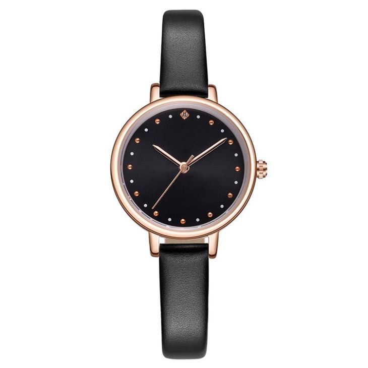 New Women Leather Watches Japan Movement Quartz Ladies Small Round Dial Wrist Watch